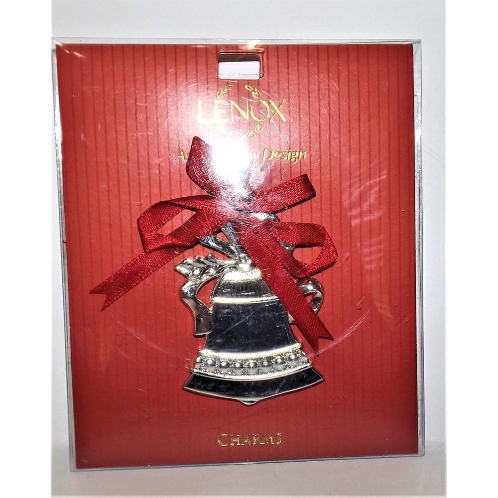 Lenox Silver Bell charm ornament new in package Christmas